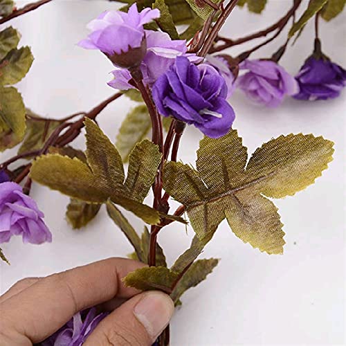 Buiten decoratieve planten 10 stks herfst kunstmatige zijde rose klimop bladeren bloem wijnstok muur opknoping home bar… - Afbeelding 4