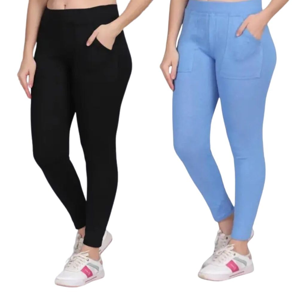 Aruna Lifestyle Women's Ankle Length Pocket Jeggings - Mid-Waist Stretchable Pants with Pockets, Lightweight, Breathable Fabric & Perfect for Workouts, Travel Slim Fit Pant for Women-picture-49