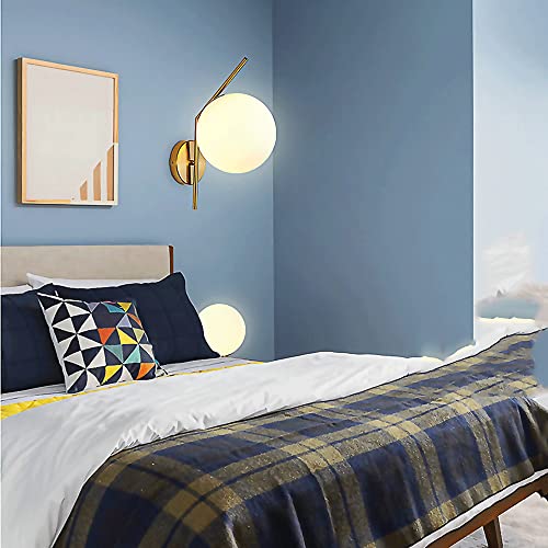 Aplique de pared lineal E27 con pantalla de vidrio blanco para dormitorio 7
