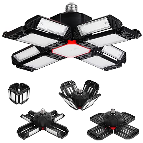 Dexnump Led Garage Light 180W Deformable Led Shop Lights For Garage Super Bright 18000Lm 6500K With 12 Adjustable Panels E26/E27 Garage Lights Ceiling Led For Warehouse Shop Basement Barn Workshop #TOP25