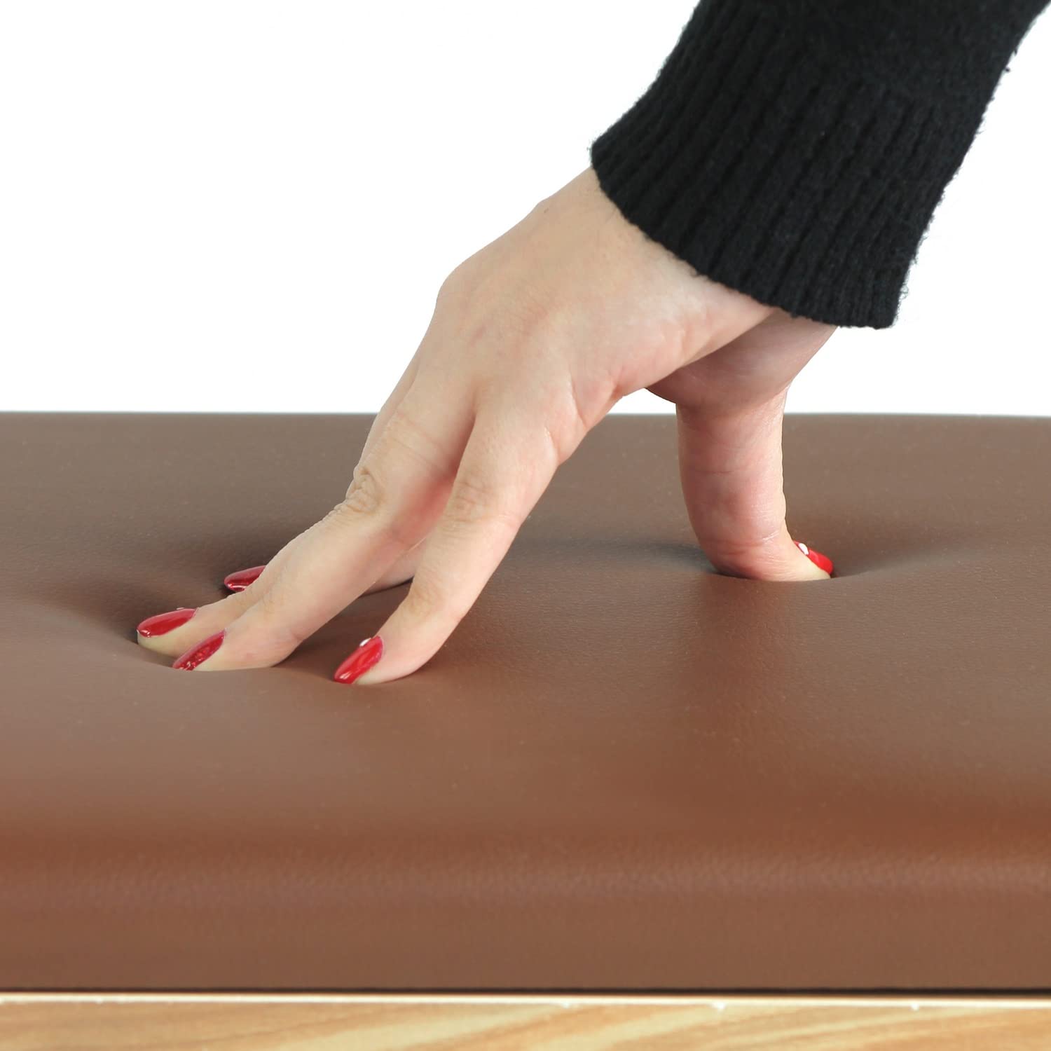Brigros WeHome - Cassapanca Scarpiera Con Seduta Imbottita, Scarpiera Salvaspazio, Panca Contenitore, Mobile Ingresso Per Arredamento Casa Con Cassette Legno (Zebrano, 3 Scomparti, 63x115x24)