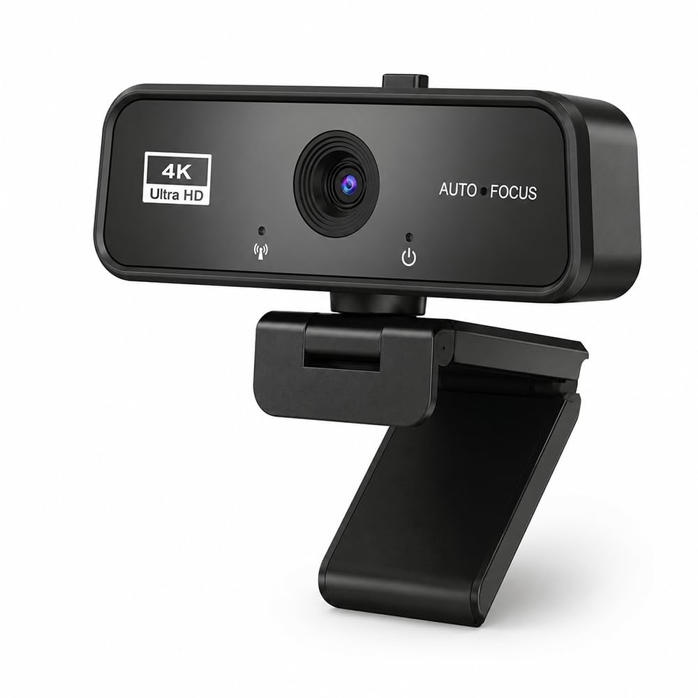 Kamera internetowa 4K z mikrofonem – kamera UHD PC z USB A, czysty dźwięk stereo, automatyczna korekcja światła, automatyczna korekcja światła, kamera internetowa USB, do strumieniowego