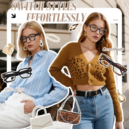 Image of Sunier Oversized Thick Square Fake Clear Lens Glasses Women Men 100% UV400