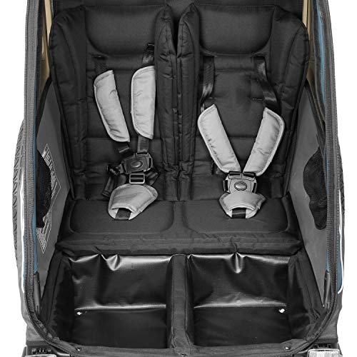 ClevrPlus Venturer 3-in-1 Double 2 Seat Bicycle Bike Trailer Jogger Stroller for Kids Children | Foldable w/Front Jogger Wheel, 2 Pivot Stroller Wheel, Bike Trailer Hitch