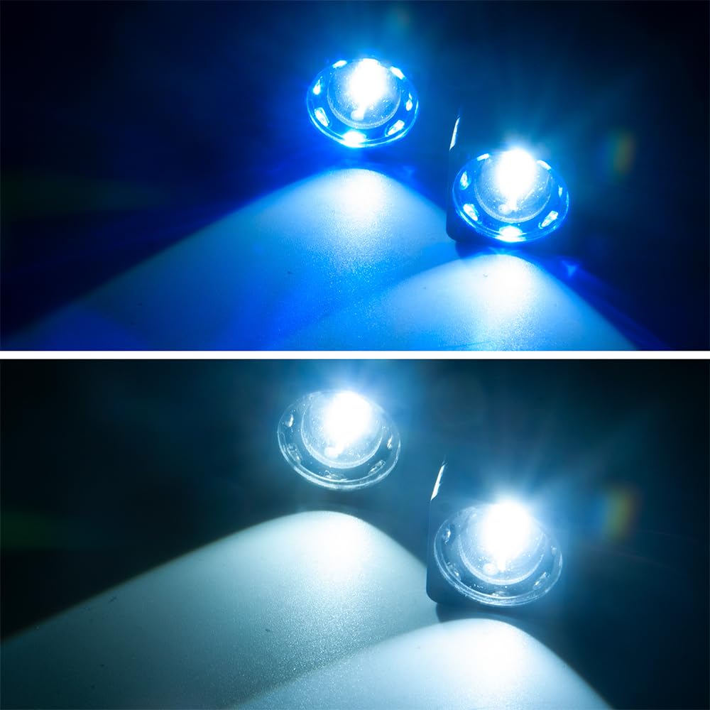 QUPA AM STORE 2 LEDs Angel Eyes LED Light Headlight for VP VS4-10 Phoenix 1/10 RC Off-Road Car(Blue and White)