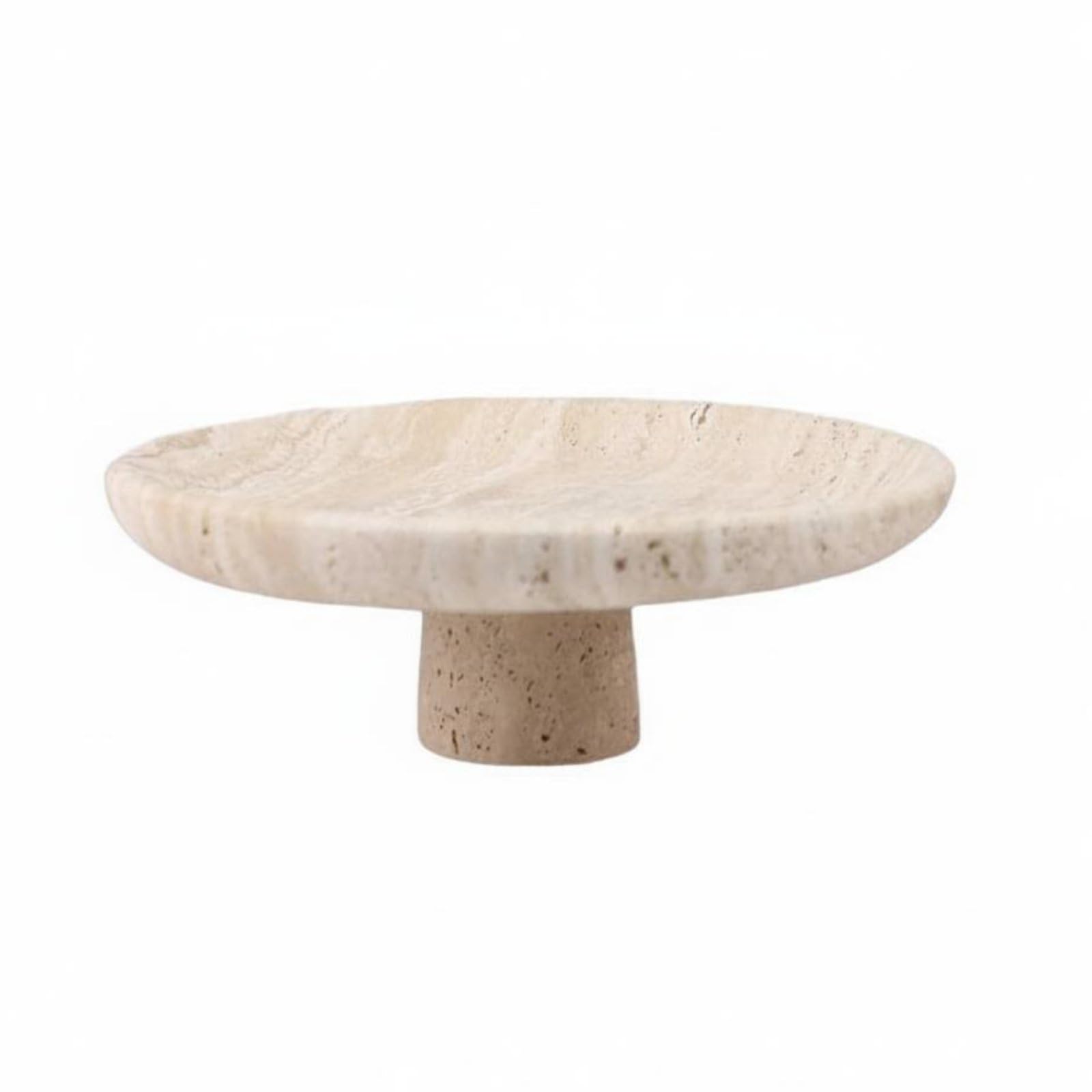 Présentoir épais en marbre véritable avec finition sculpturale