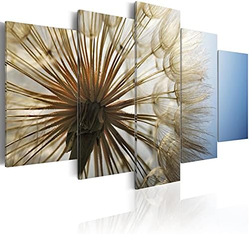 murando Canvas Wall Art Abstract Flowers 200x100 cm / 79"x40" - 5 pcs Non-woven Canvas Prints Image Framed Artwork Painting Picture Photo Home Decoration Dandelion a-C-0087-b-n
