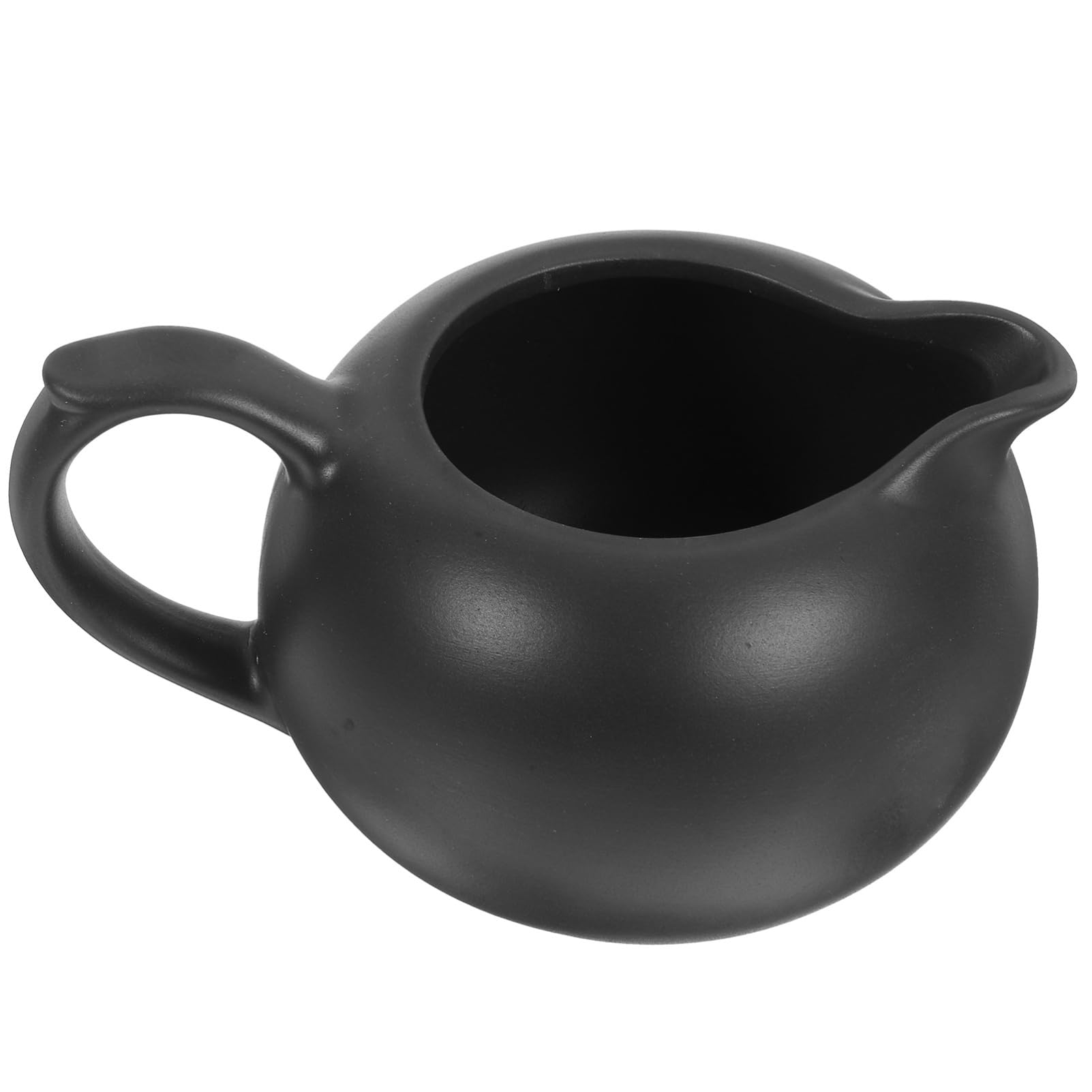 STOBAZA Ceramic Milk Jug Mini Pitcher Mini Teapot Milk Dispenser Coffee Creamer Jug Creamer Pourer Coffee Milk Pitcher Jug Coffee Pourer Cup Milk Frothing Jug Milk Container Ceramics Black