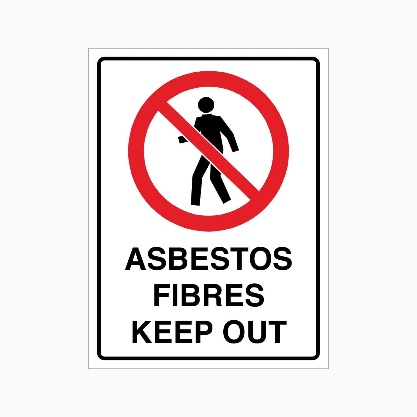 ASBESTOS FIBRES KEEP OUT Sign Warning Metal Tin Sign 8 x 12 inch for Industrial & Commercial Series