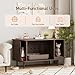 Cat Litter Box Enclosure with Cat Scratch Pad, Sliding Door, 37.4