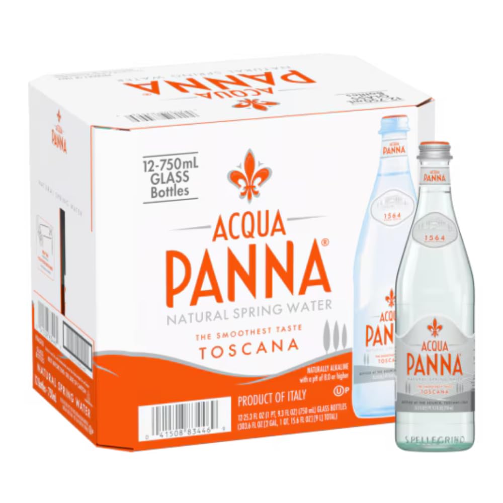 Acqua Panna Agua de manantial natural, 750 ml de vidrio 12 botellas