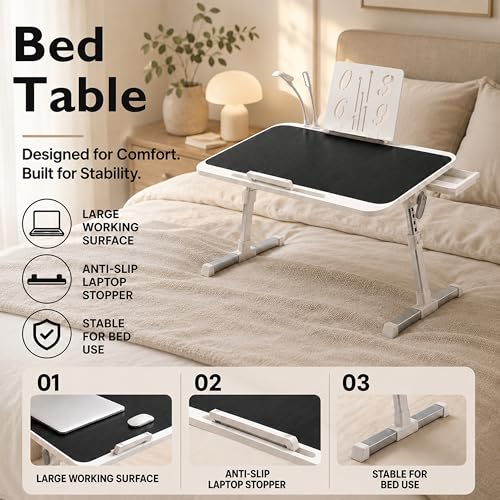 StarAndDaisy N3 Black Bed Table N3-Black & White - Image 6