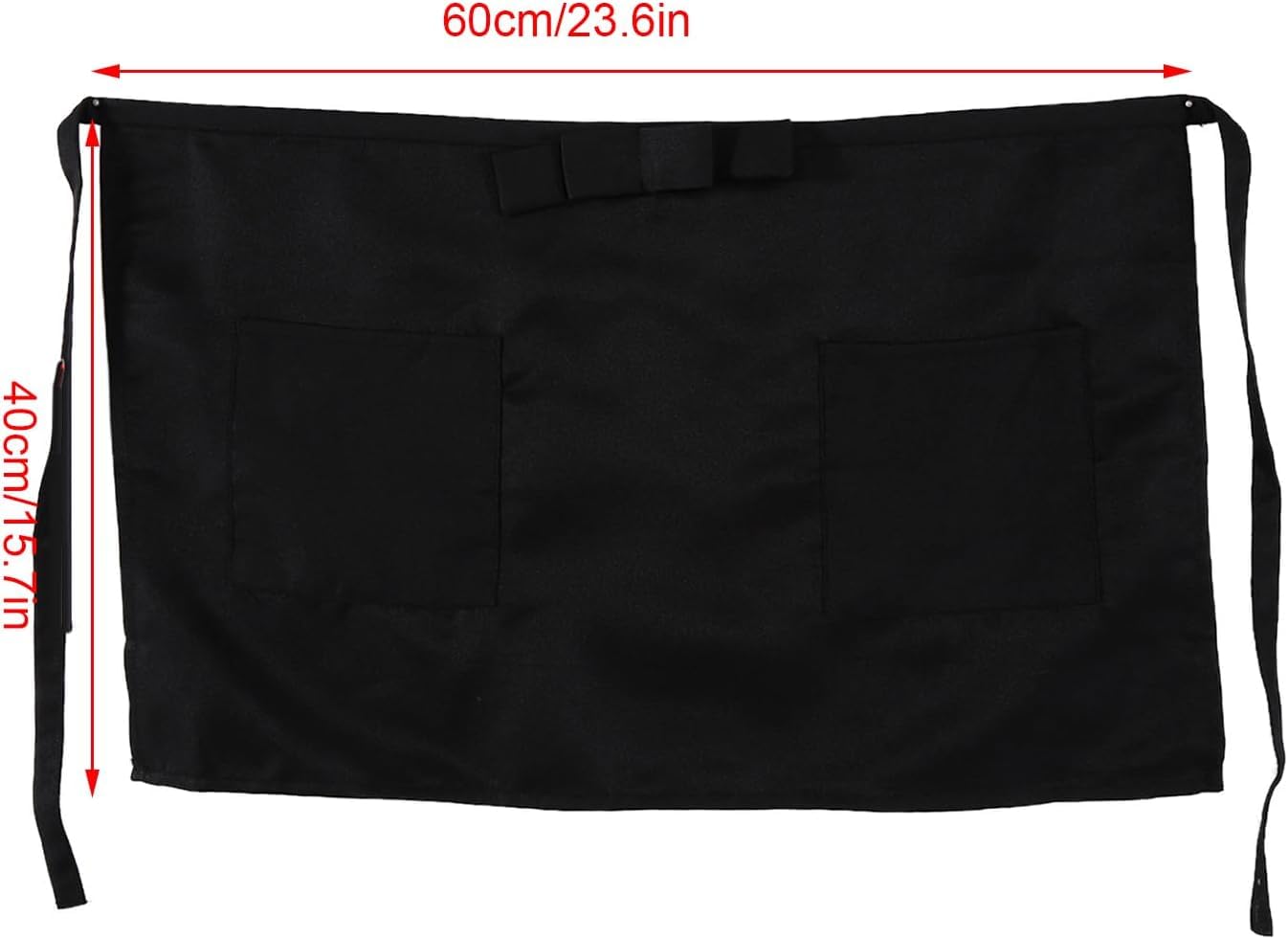 6 stuks schort, waterdicht, kok, schort, keuken, half schort met 3 zakken, mannen en vrouwen, kort schort voor servers, bistro, restaurant, huiscafé (wit