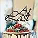 Décoration de gâteau rustique « At Last » pour mariage Mr and Mrs » - Initiales personnalisées pour gâteau de mariage avec date en bois marron - Citation d'amour amusante