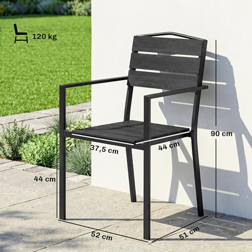 Lot 4 Chaises de Jardin Empilables HDPE Outsunny
