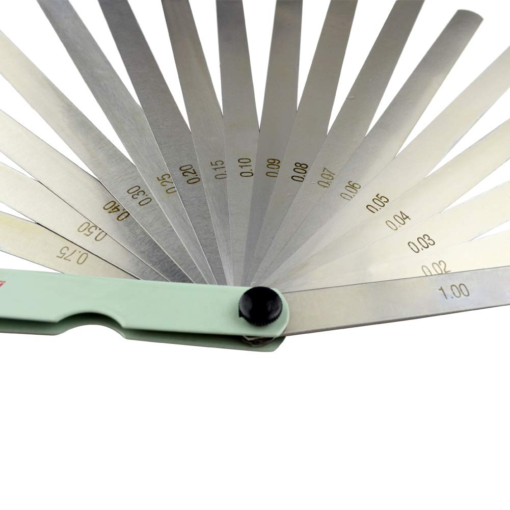 Produktbild von AHL Fühlerlehren-Satz 17 Blätter – 0,02–1 Mm, 300 Mm Länge – Präzise Messlehre Aus Kunststoff Für Motorrad, Auto & Co.