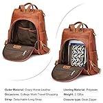 S-ZONE Women Vintage Genuine Leather Backpack Purse Anti-theft Fashion Travel Daypack - Image 4