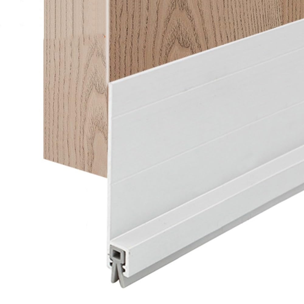 Guarnizione Paraspifferi Per Porte 100 Cm Autoadesivo Porta Spazzata Tiraggio Stopper Weather Stripping Sottoporta In Alluminio(Silver,H5.3"xL39"/13.5x100cm)