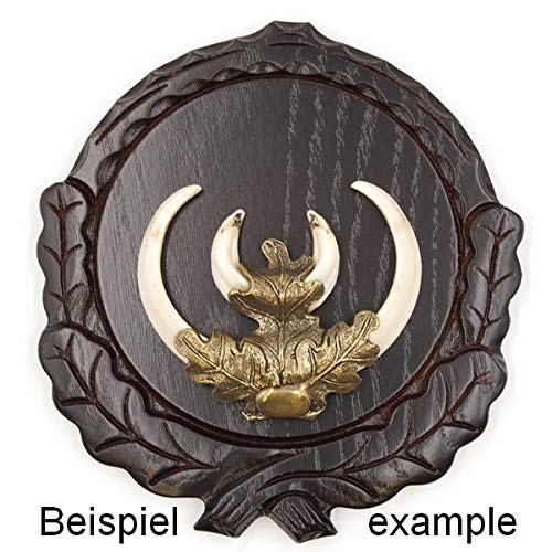 5 placas de cuña talladas oscuras AF 16 cm con 5 hojas de roble, portada grande, tabla cuña, tabla de especias, cartel trofeo.