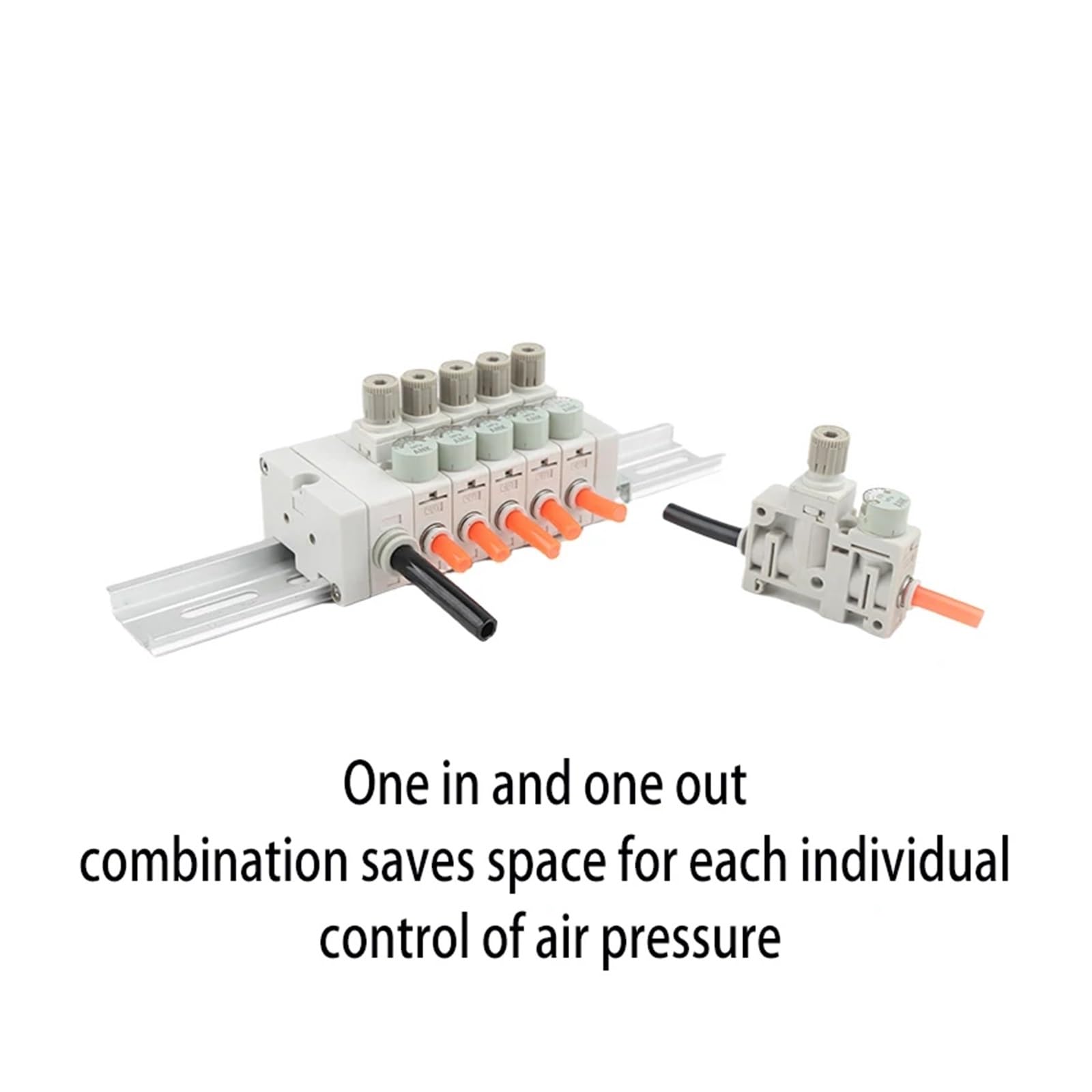 Tipo Riduttore di Pressione Pneumatico Combinato regolatore di Pressione Ingresso 8 mm e Uscita 6 mm Ingresso 8 mm e Uscita 4 mm(8mm Inlet 6mm Outlet,Five Combination)