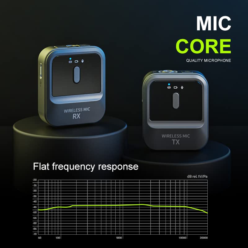 Zerobyte Compact Wireless Microphone System, 2.4G radio microphone SLR clip mobile phone camera live interview recording collar wireless condenser microphone