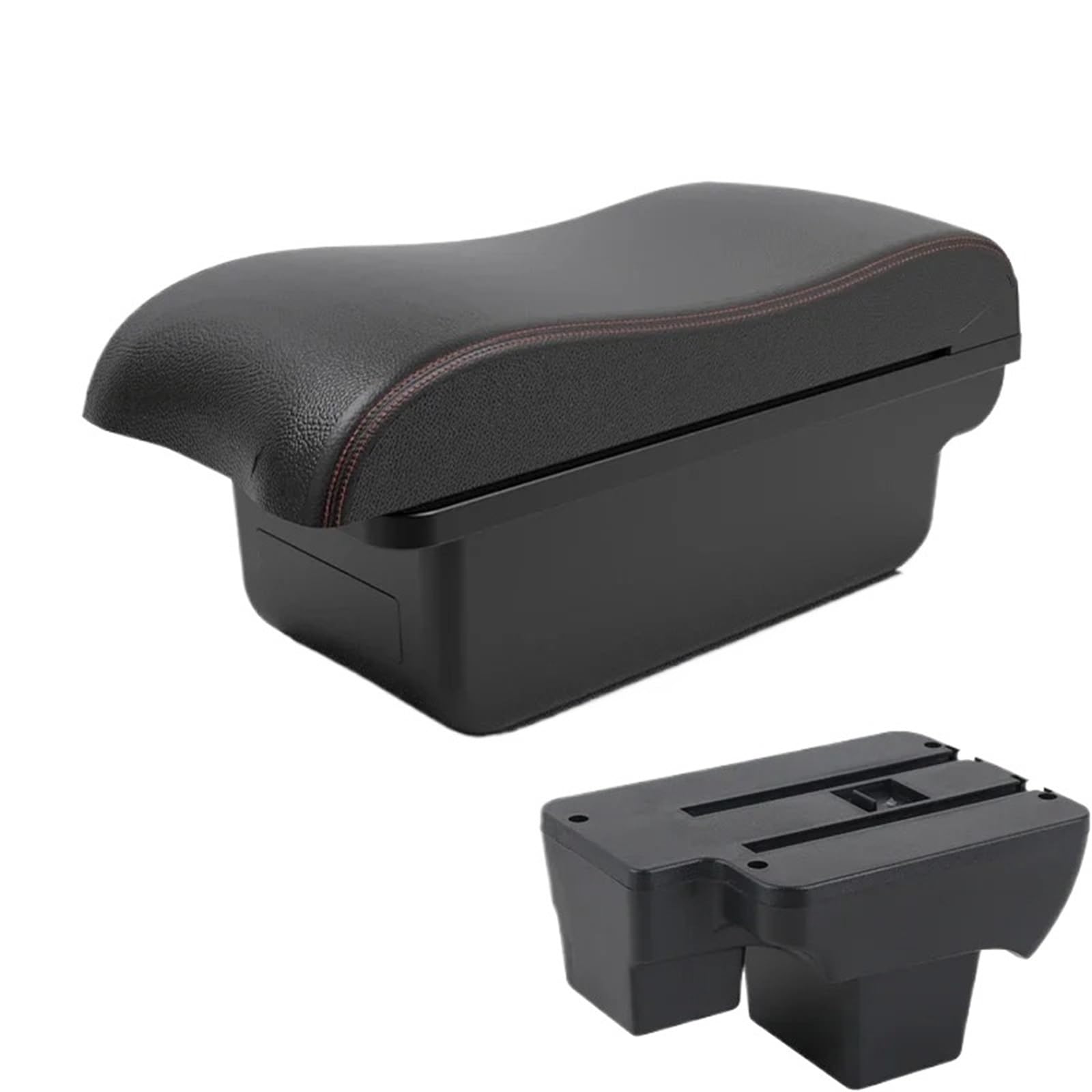 NOKRGQW Car Armrest Box For Vw For Polo 2020-2024 Car Armrest Interior Modification Multi-functional Center Console USB Storage Box(A3 Black white NOUSB)