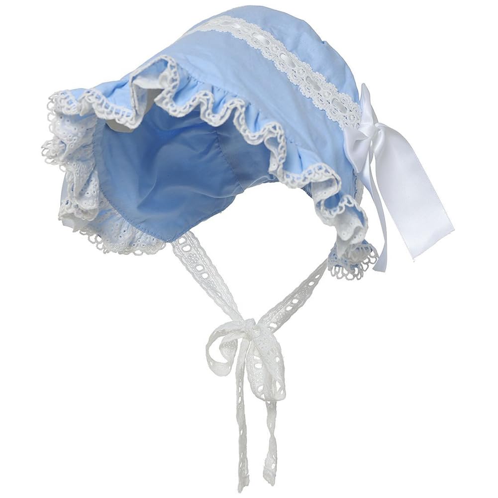 Besforta Girls Women Mop Hat Victorian Housemaid Bonnet Pilgrim Hat Colonial Costume Accessory Blue