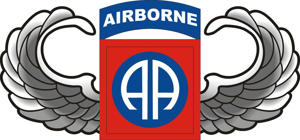 Officially Licensed United States Army 82nd Airborne Jump Wings Vinyl Decal - 6 inches - Made in USA