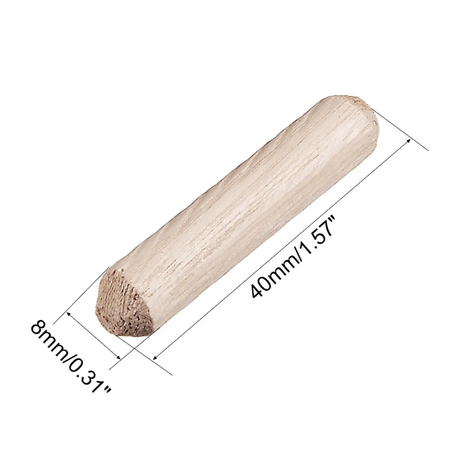 Bâtonnets en bois pour loisirs créatifs Assortiment de chevilles en bois, paquet 100 cannelées et biseautées, plusieurs tailles(6 x 20mm)