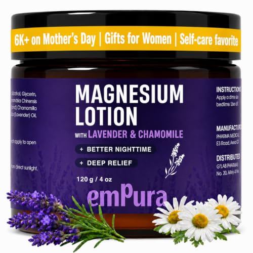 Image of EMPURA Lavender Magnesium Lotion, Relaxing Gifts for Women, 4 Oz