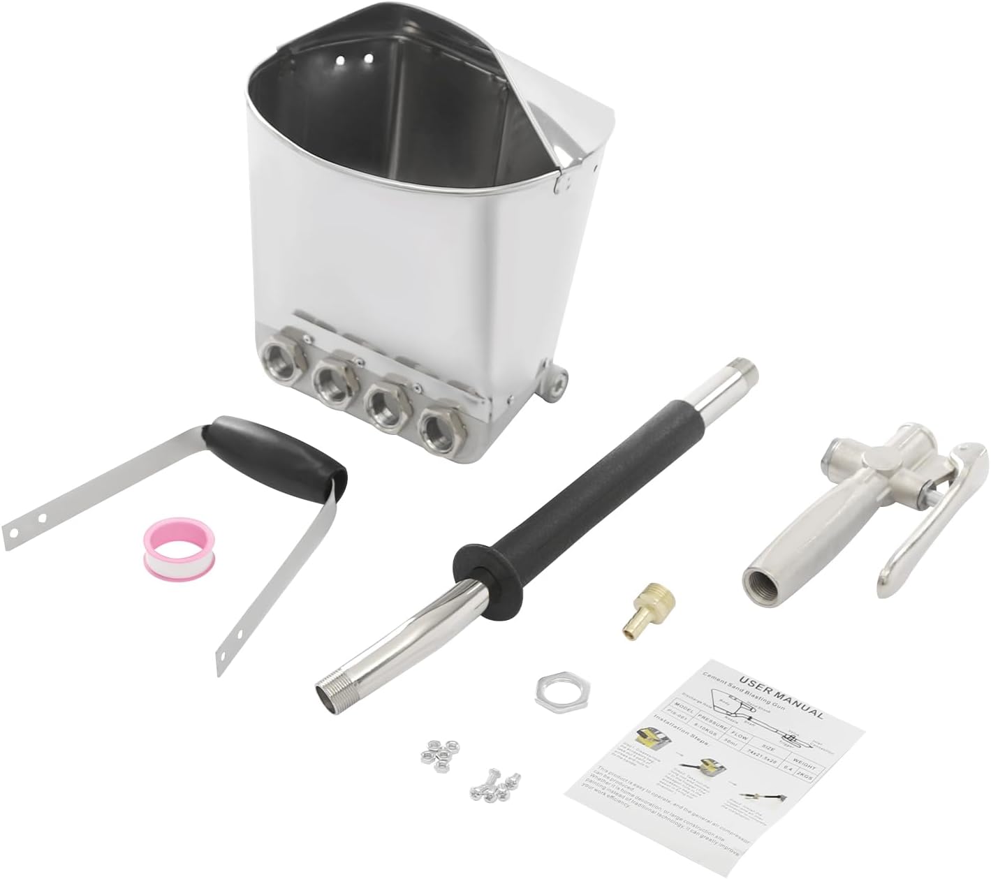 Cement Stucco Sprayer Stucco Cement Texture Hopper with 4 Mortar Nozzles Plaster Automatic Air Panting Tool for Ceilings and Walls 64.58ft ²/min (8.46 * 6.89 * 10.04in)