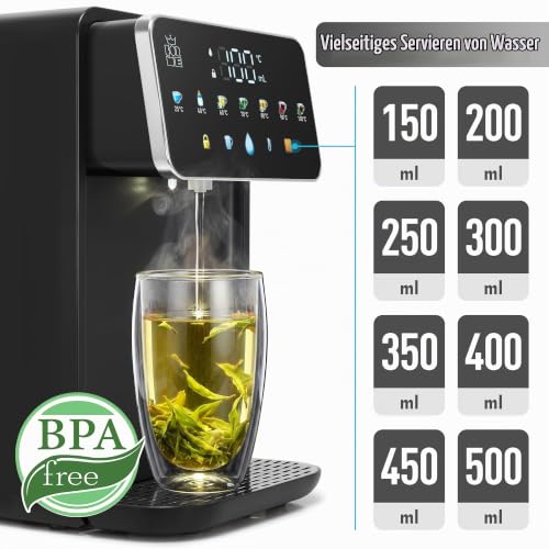 Foto von Forme Heißwasserspender 3,2 L Wassertank 2000W, Wasserspender Temperaturauswahl 25-40-50-60-80-90-100 °C, Filter Optional Verwenden, Reduziert Chlor und Kalk
