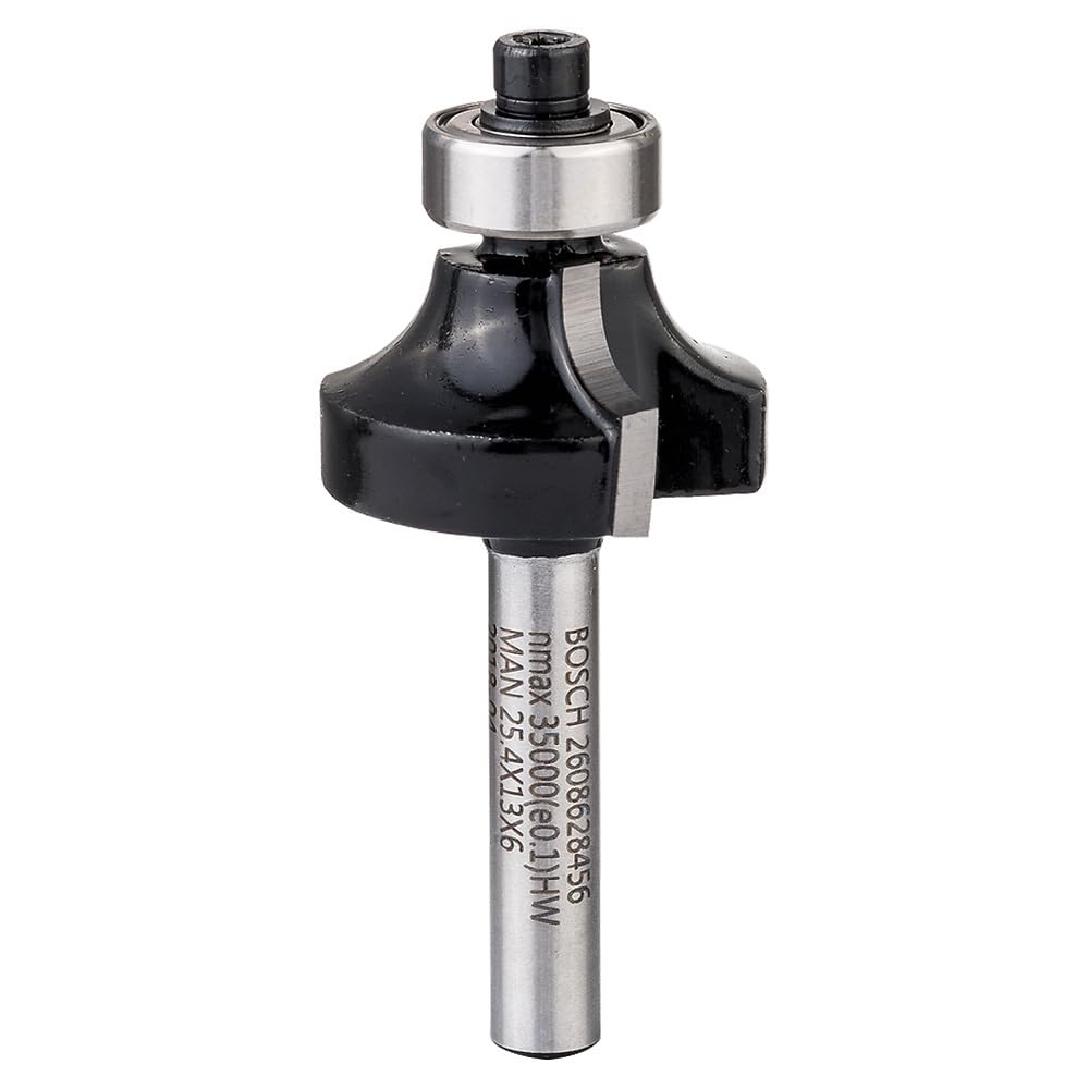 Bosch 1x PRO Abrundfräser (für Weichholz, Hartholz, Ø 25,4 mm, Professional Zubehör Handfräse, Kantenfräse)