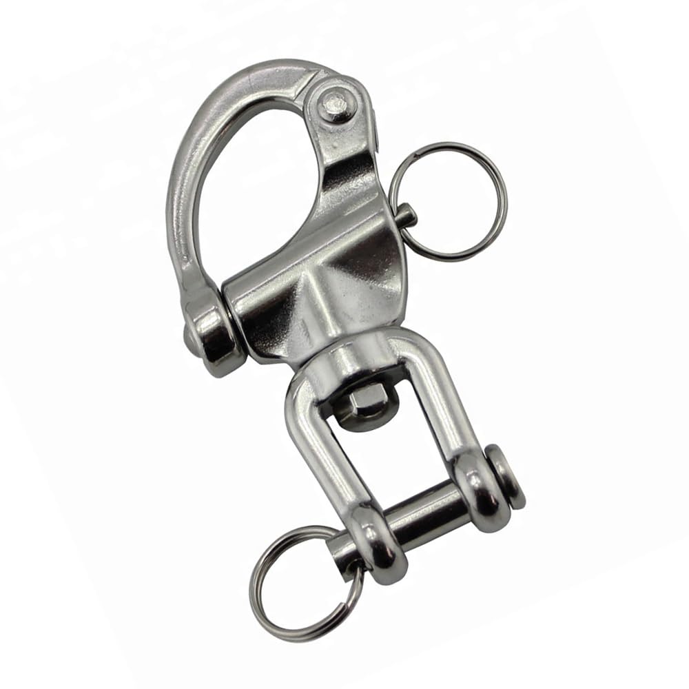 Mousqueton marine 128mm en inox 316 anti-rouille pour éliminer la torsion des cordages de bateau