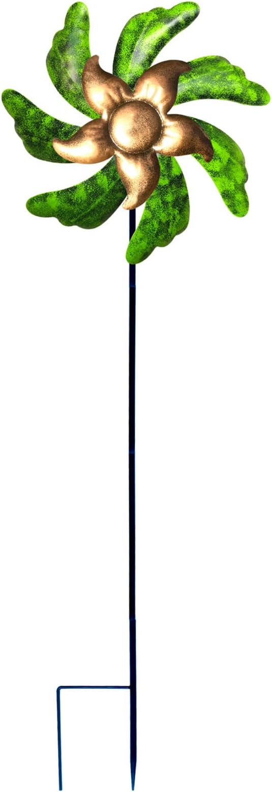 47-Inch Metal Wind Spinner - Durable Design with Vintage Charm, Eye-catching and Joyful Addition to Your Garden Decor