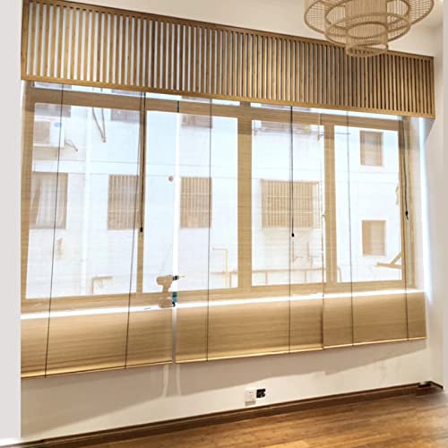 Shxchen 100x170cm Persianas Enrollables de Bambú Natural, Retro Estores de Bambú para Exteriores Interior, Cortina de Bambu para Patio, Cocina, Porche, Puertas Ventanas Decorativa (Tamaño : 50x120cm) Cover
