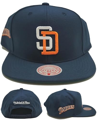 Mitchell & Ness San Diego Patdres New Evergreen Cooperstown Blue Orange Era Snapback Hat Cap