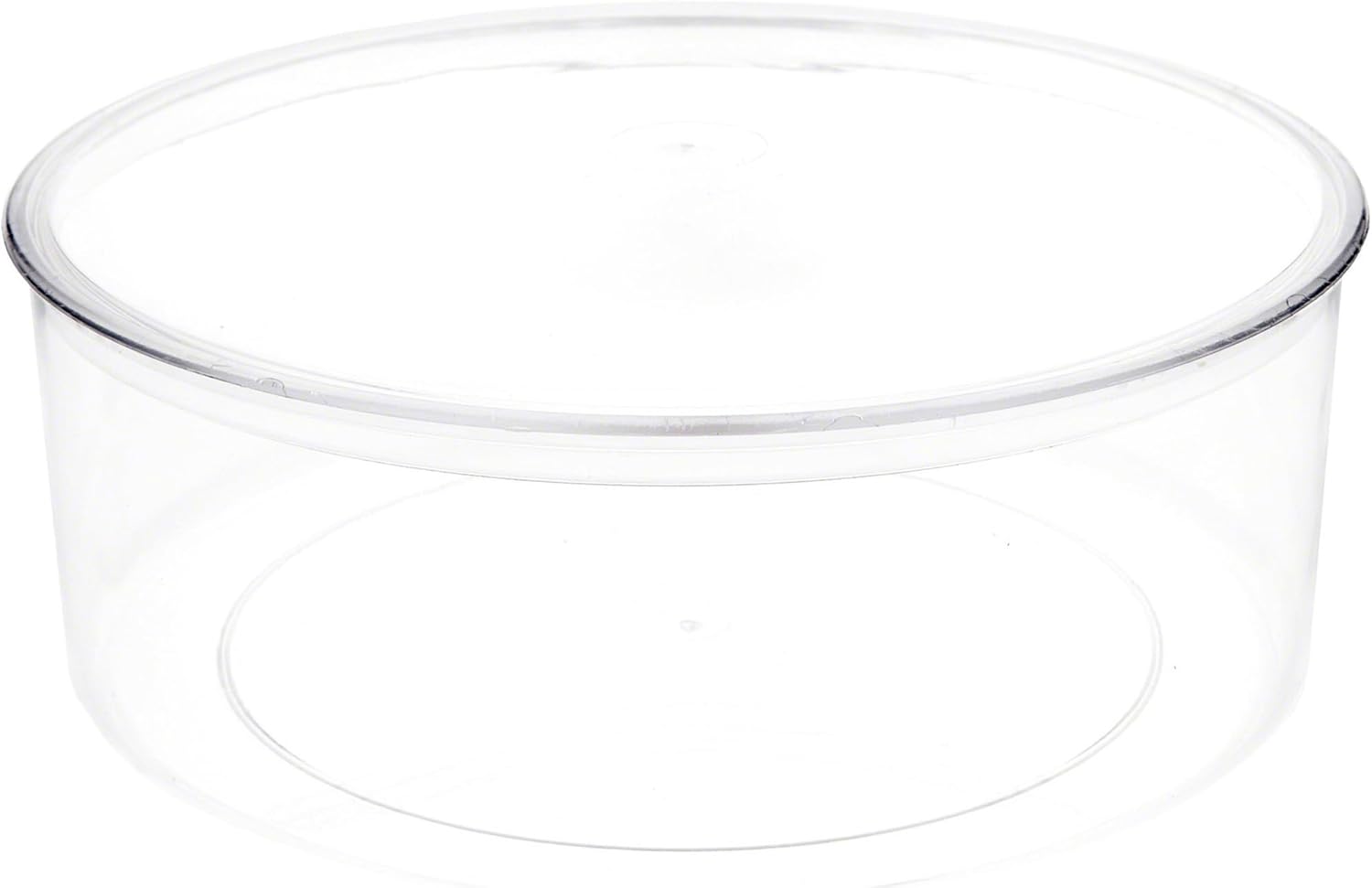 Pioneer Plastics 240C Clear Large Round Plastic Container, 8" W x 3" H, Pack of 4