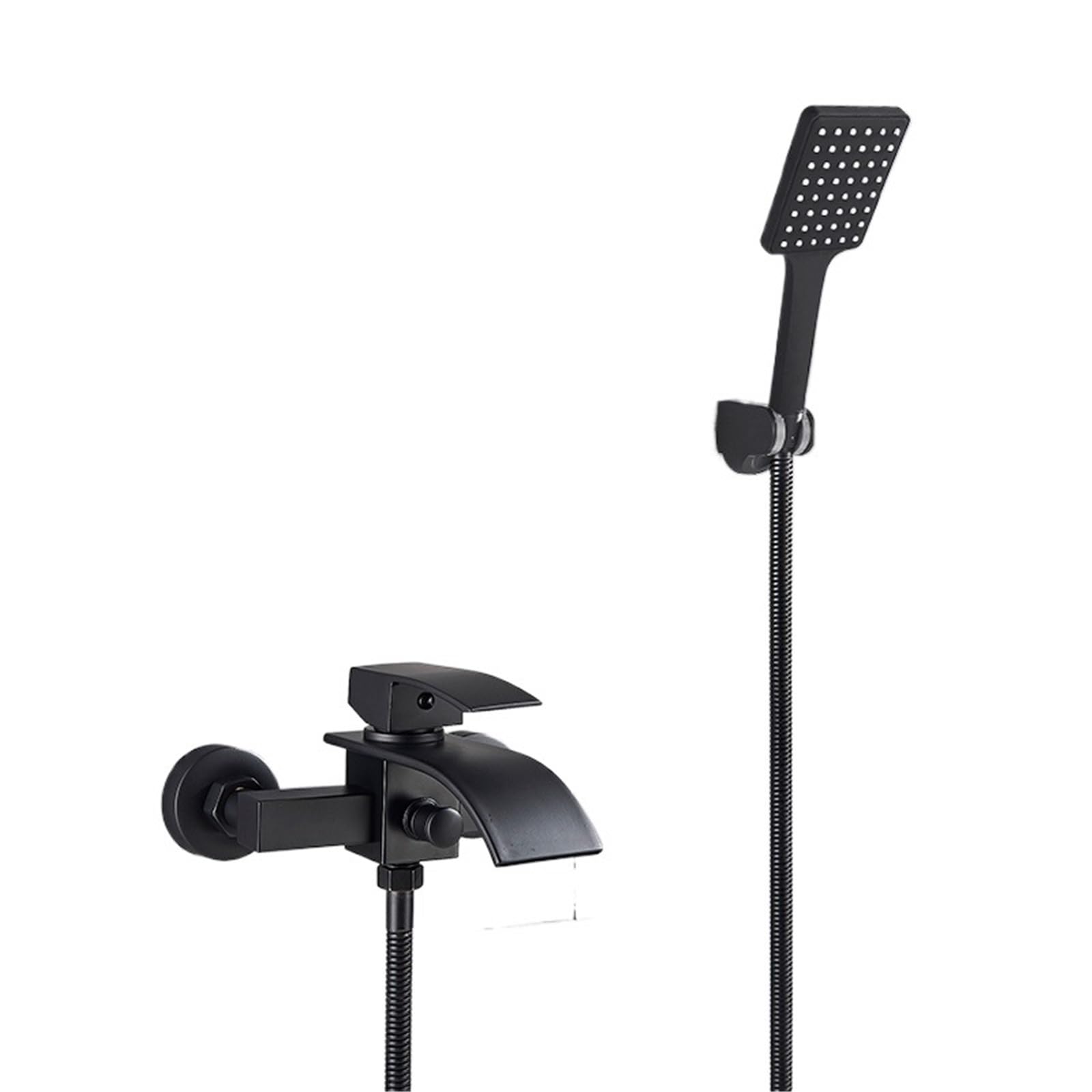 Rubinetto a cascata per vasca da bagno con doccetta – Miscelatore monocomando rubinetto da parete per vasca da bagno – Apparecchio da bagno elegante e funzionale