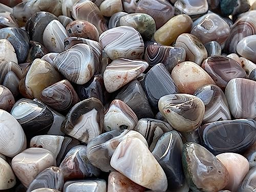 Image of 1 /2 LB Botswana Agate Tumbled Stones, Polished Botswana Agate Gemstone, Botswana Agate Healing Crystals (Botswana Agate)