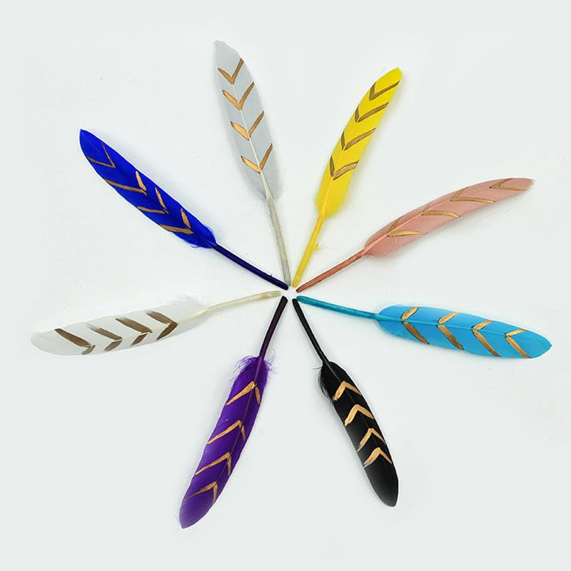 Plumes de loisirs créatifs GoDdis : 100 plumes d'oie pour décoration et couture DIY - 3