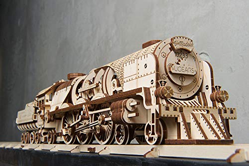 Ugears 70058 3D Express Steam Locomotive Wooden Puzzle Model Building Set Thinking Game Diy Puzzle Learning Toy Environmentally Friendly Hol Model Kit Wooden #TOP2