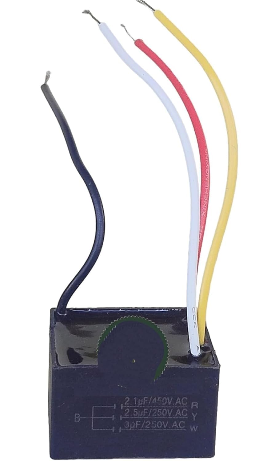 PE - Ceiling Fan Capacitor "5 Wire 2.1uf/2.5uf/3uf" 50/60Hz - Square Shape (black) -(BS)-image-32