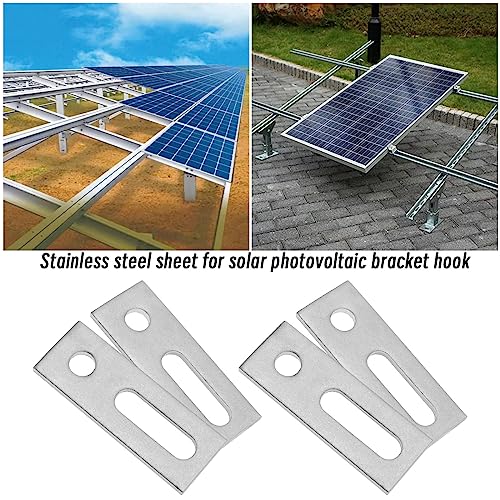 YINETTECH 12 Stück Stockschrauben Adapterplatte für M10 Stockschrauben Solarpanel Photovoltaik Zubehör Edelstahl 82 X 30 X 5 mm Silber