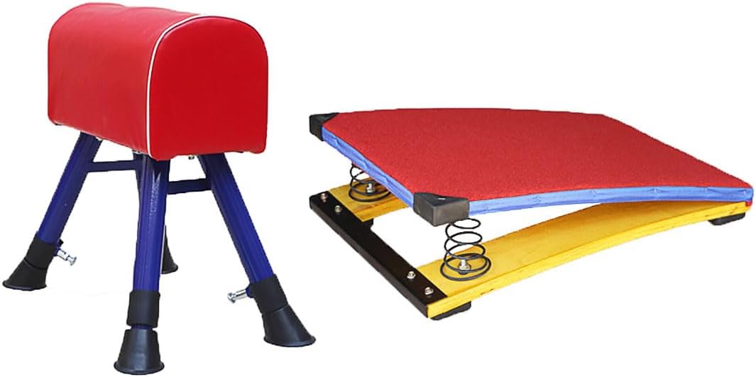 Children's Gymnastics Springboard Vault Combination,Heavy Duty Vault Spring Board Gymnastics Equipment for Vaulting Training
