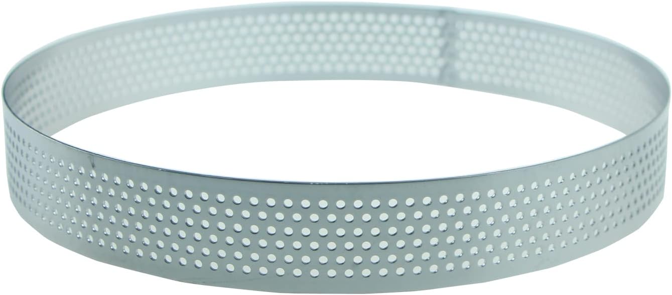 Round Perforated Tart Ring, 6.5”, Stainless Steel