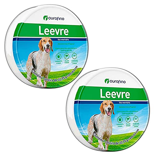Coleira Leevre Ourofino 63cm Verde Antipulgas E Carrapatos E Protege Contra Leishmaniose 02 Unidades