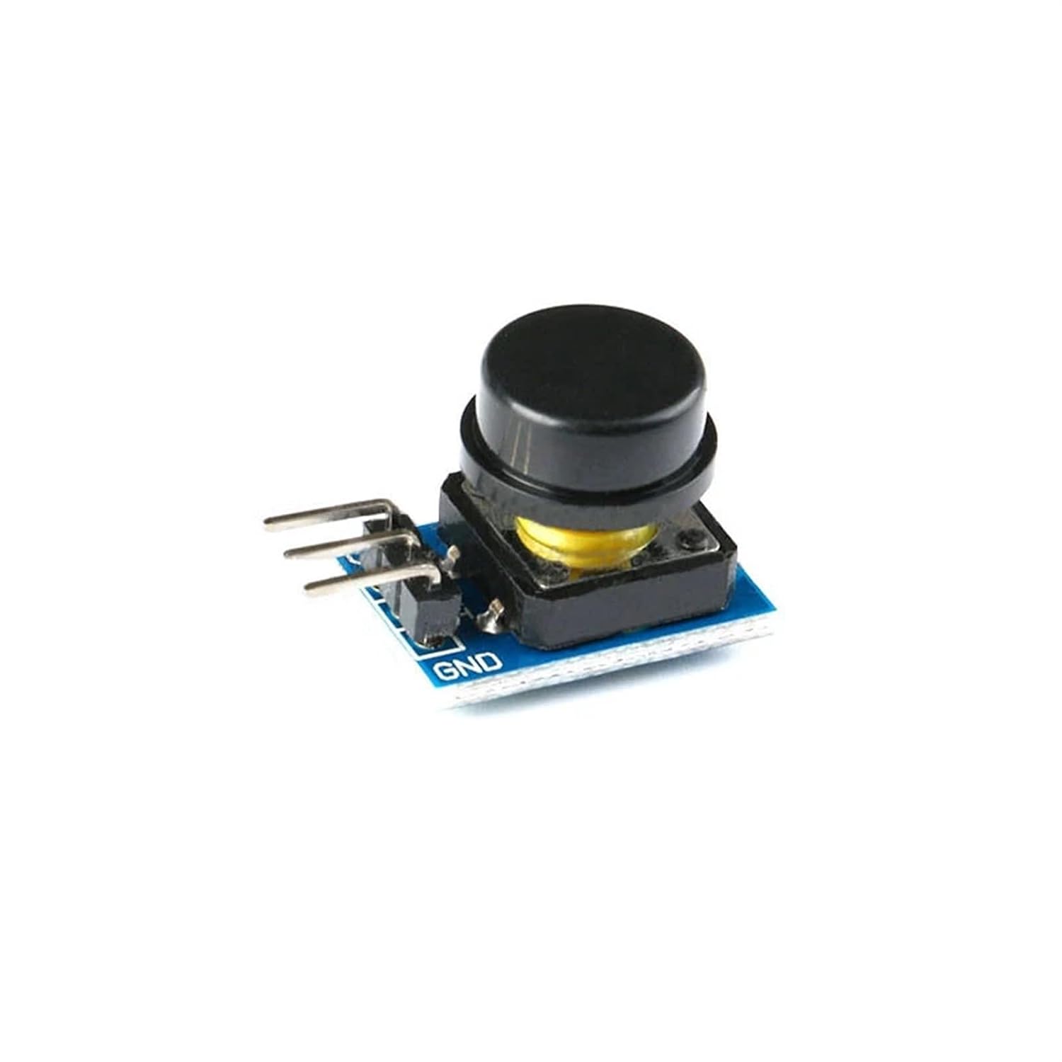 2Pcs 12X12MM Big Key Button Light Touch Switch with Hat High Level Output(Yellow)
