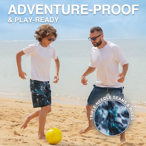 Image of Kanu Surf Boys' Victor Stripe Quick Dry Beach Board Shorts Swim Trunk