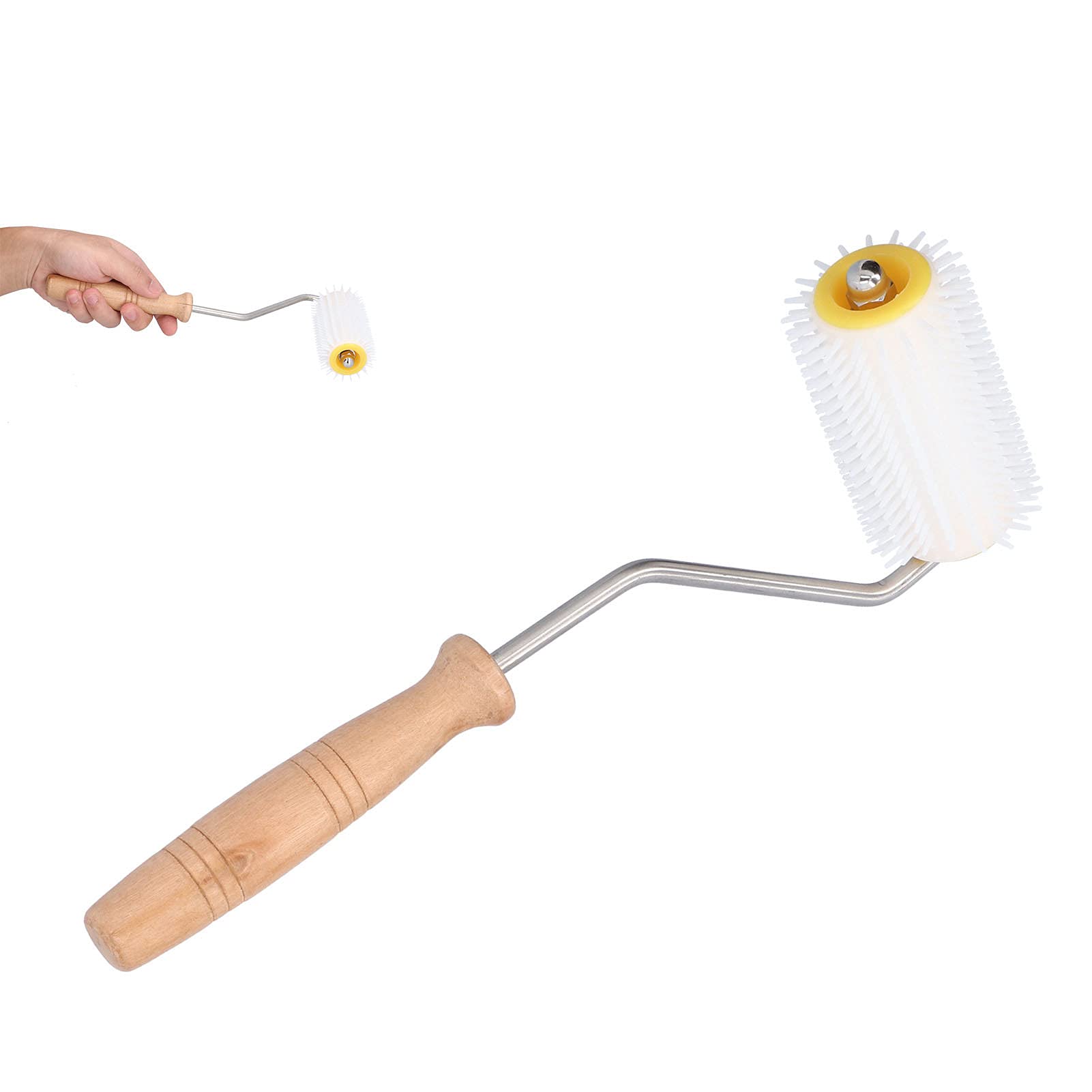 Rullo per Miele, Rullo di disopercolatura Leggero e Durevole, Facile da Pulire, Rullo di disopercolatura per lastico con Impugnatura in Legno per la Raccolta del Miele